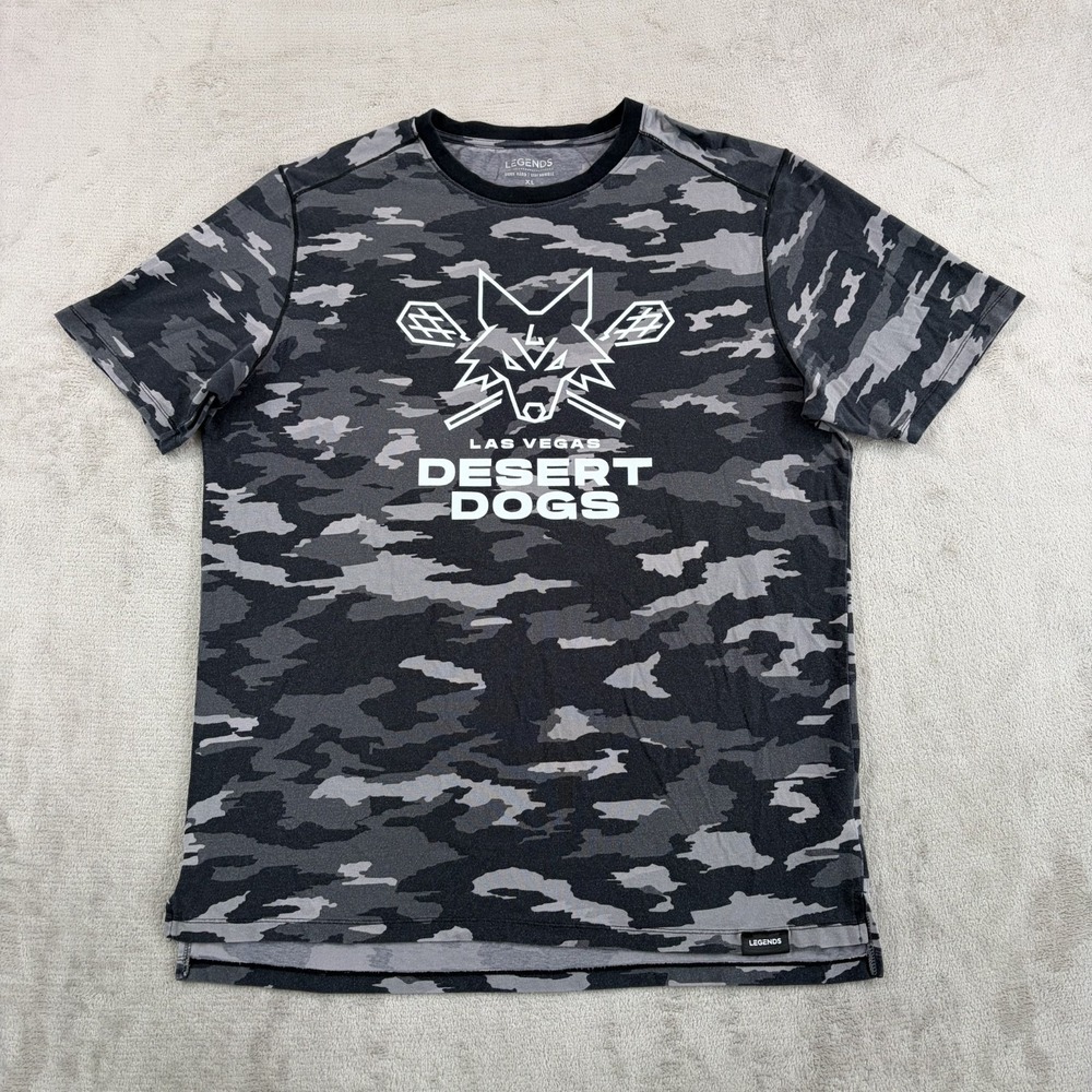 Las Vegas Desert Dogs Lacrosse x Legends Aviation Tee T Shirt Camo Men XL Train